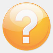 Sticker Rond Symbole Moderne Gras Point d'Interrogation Orange (Devant)
