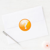 Sticker Rond Symbole Moderne Gras Point d'Interrogation Orange