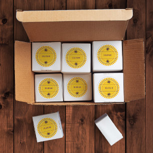 Sticker Rond Symbole moderne Jaune et Violet Soleil Personnalis