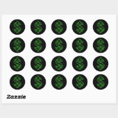 Sticker Rond Symbole monétaire signe dollar (Feuille)