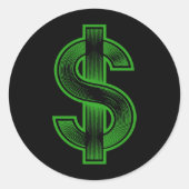 Sticker Rond Symbole monétaire signe dollar (Devant)