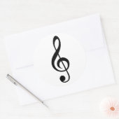 Sticker Rond Symbole musical G-Clef Treble Clef (Enveloppe)