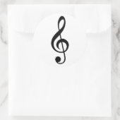 Sticker Rond Symbole musical G-Clef Treble Clef (Sac)
