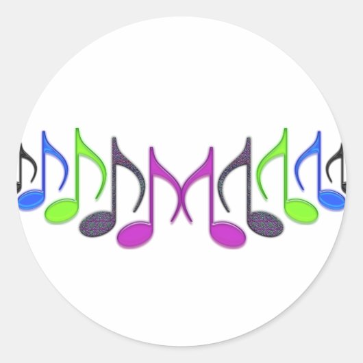 Sticker Rond Symbole musical "M" (Devant)