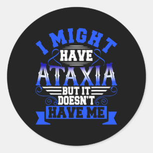 Sticker Rond Symbole neurologique Ataxia Hémiataxie Bleu Ruban
