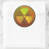 Sticker Rond Symbole nucléaire radioactif fissuré (Sac)