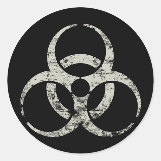 Sticker Rond Symbole nucléaire vintage (Devant)