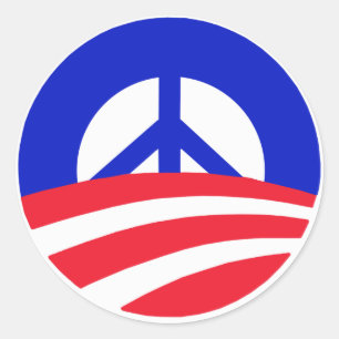 Sticker Rond SYMBOLE Obama pour la paix