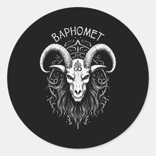 Sticker Rond Symbole occulte de la croix du Léviathan gothique  (Devant)