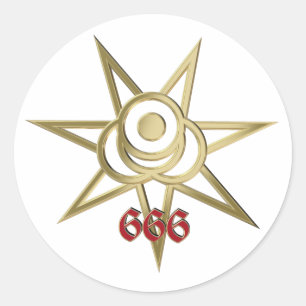 Sticker Rond Symbole occulte septagram
