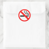 Sticker Rond Symbole officiel international non fumeur (Sac)