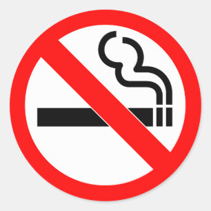 Sticker Rond Symbole officiel international non fumeur