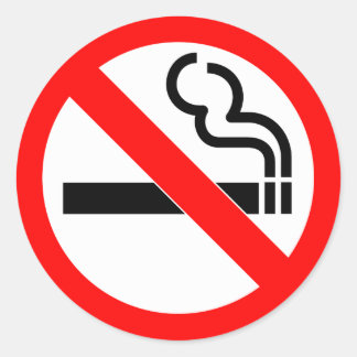 Sticker Rond Symbole officiel international non fumeur
