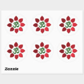 Sticker Rond Symbole Om (Feuille)