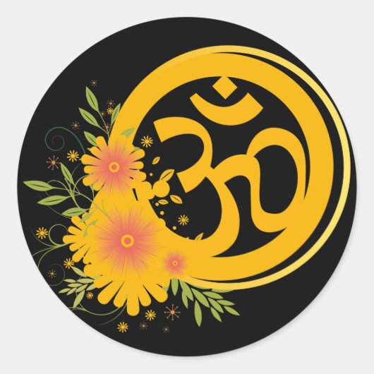Sticker Rond Symbole Om d'été (Devant)