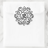 Sticker Rond Symbole Om en mandala pétale lotus (Sac)