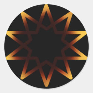 Sticker Rond Symbole orange de l'arbre de vie