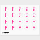 STICKER ROND SYMBOLE PANSEXUEL P (Feuille)