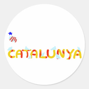 Sticker Rond Symbole patriotique, Catalogne liberté , Catalogne