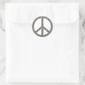 Sticker Rond Symbole PEACE - ARGENT (Sac)
