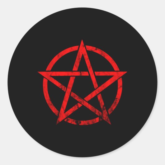Sticker Rond Symbole Pentagram Occult Wicca Goth (Devant)