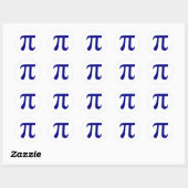 Sticker Rond Symbole Pi Bleu Marine (Feuille)