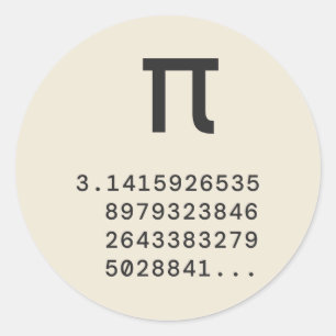 Sticker Rond Symbole Pi et Premiers Chiffres de Pi