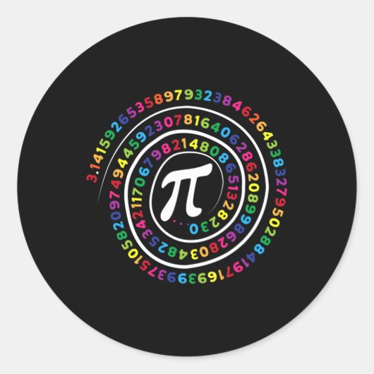 Sticker Rond Symbole Pi Math Enseignant Pi Jour (Devant)