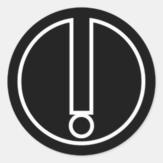 Sticker Rond Symbole point d'exclamation en cercle noir