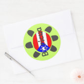 Sticker Rond Symbole Porto Rico Boricua (Enveloppe)
