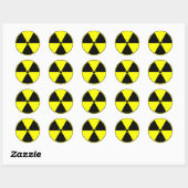 Sticker Rond Symbole radioactif (Feuille)
