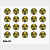 Sticker Rond Symbole radioactif Grunge (Feuille)