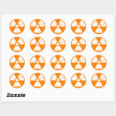 Sticker Rond Symbole radioactif orange (Feuille)