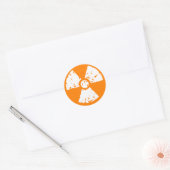 Sticker Rond Symbole radioactif orange (Enveloppe)