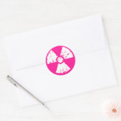 Sticker Rond Symbole radioactif rose chaud (Enveloppe)