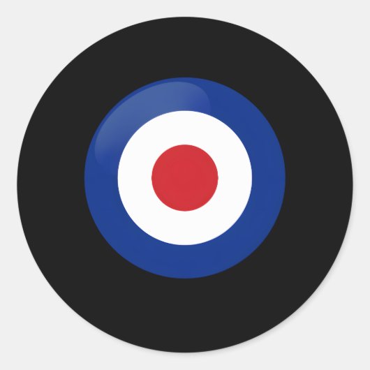 Sticker Rond Symbole Raf Mod Bullseye britannique cible (Devant)