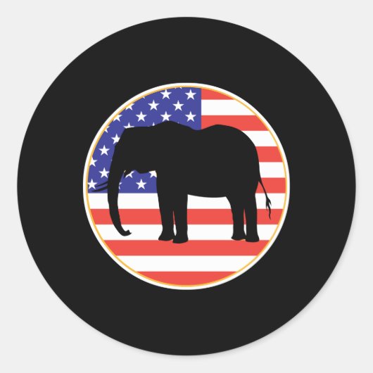 Sticker Rond symbole républicain conception éléphant (Devant)