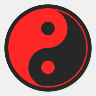 Sticker Rond SYMBOLE ROUGE YIN Yang