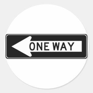 Sticker Rond Symbole routier à sens unique (gauche)