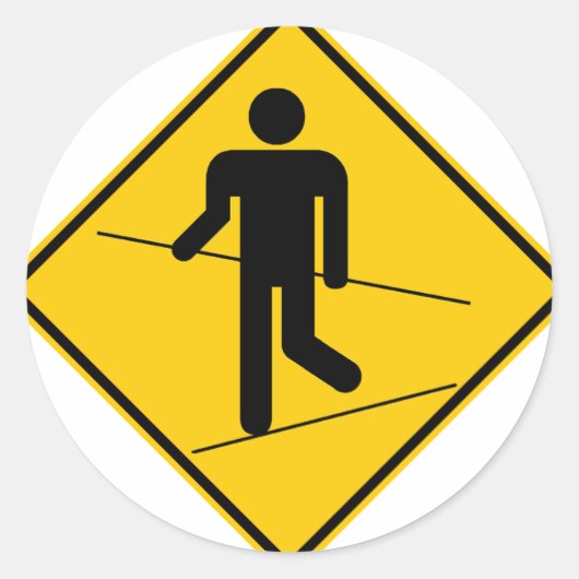 Sticker Rond Symbole routier de la zone piétonne de Tightrope (Devant)