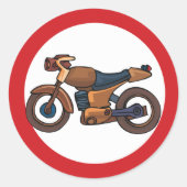 Sticker Rond Symbole routier de moto (Devant)
