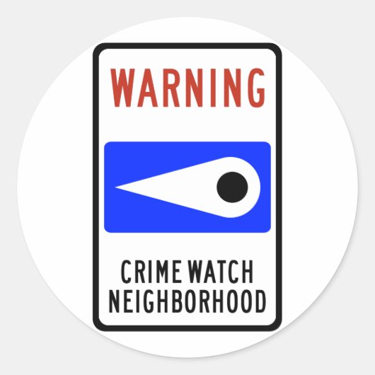 Sticker Rond Symbole routier du quartier de Crime Watch (Devant)