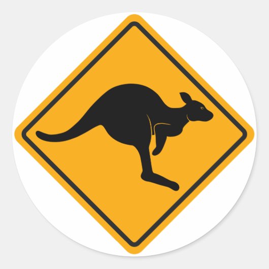 Sticker Rond SYMBOLE ROUTIER Kangaroo (Devant)