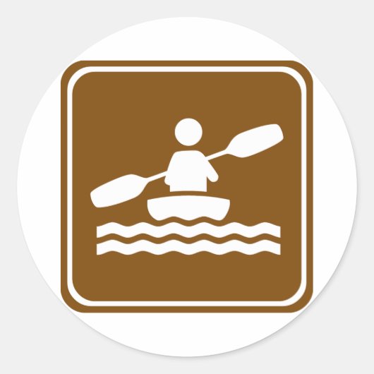 Sticker Rond SYMBOLE ROUTIER Kayak (Devant)