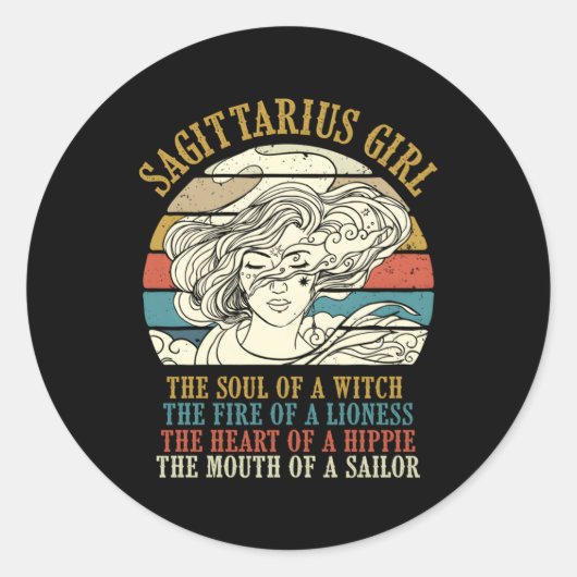 Sticker Rond SYMBOLE Sagittaire Zodiaque Horoscope (Devant)