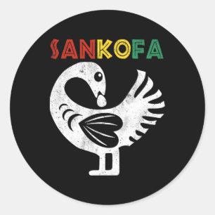 Sticker Rond Symbole Sankofa JunetDix Ghana Adinkra Sankofa