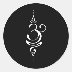 Sticker Rond Symbole Sanskrit Ancien Pour Respiration Inspirati