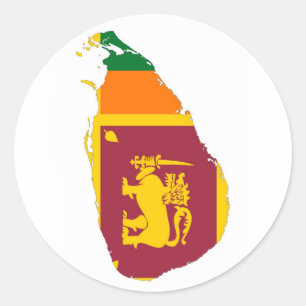 Sticker Rond symbole silhouette du drapeau du pays sri lanka