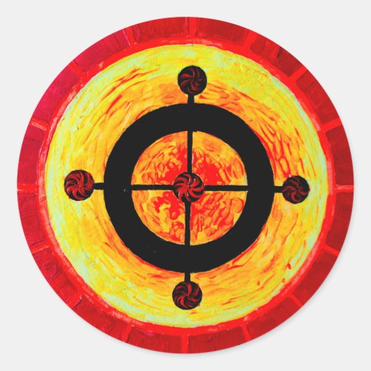 Sticker Rond Symbole solaire celtique (Devant)