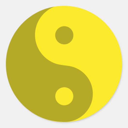 Sticker Rond Symbole spirituel Jaune Yang (Devant)